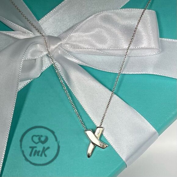 Tiffany & Co Paloma Picasso Graffiti X Pendant Necklace - Silver - 16” - Picture 7 of 11